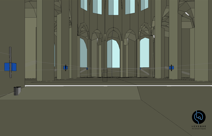 Simulation 3D de l'étude acoustique gros plan
