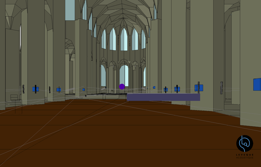 Modélisation 3D de la cathédrale issue de l'étude acoustique