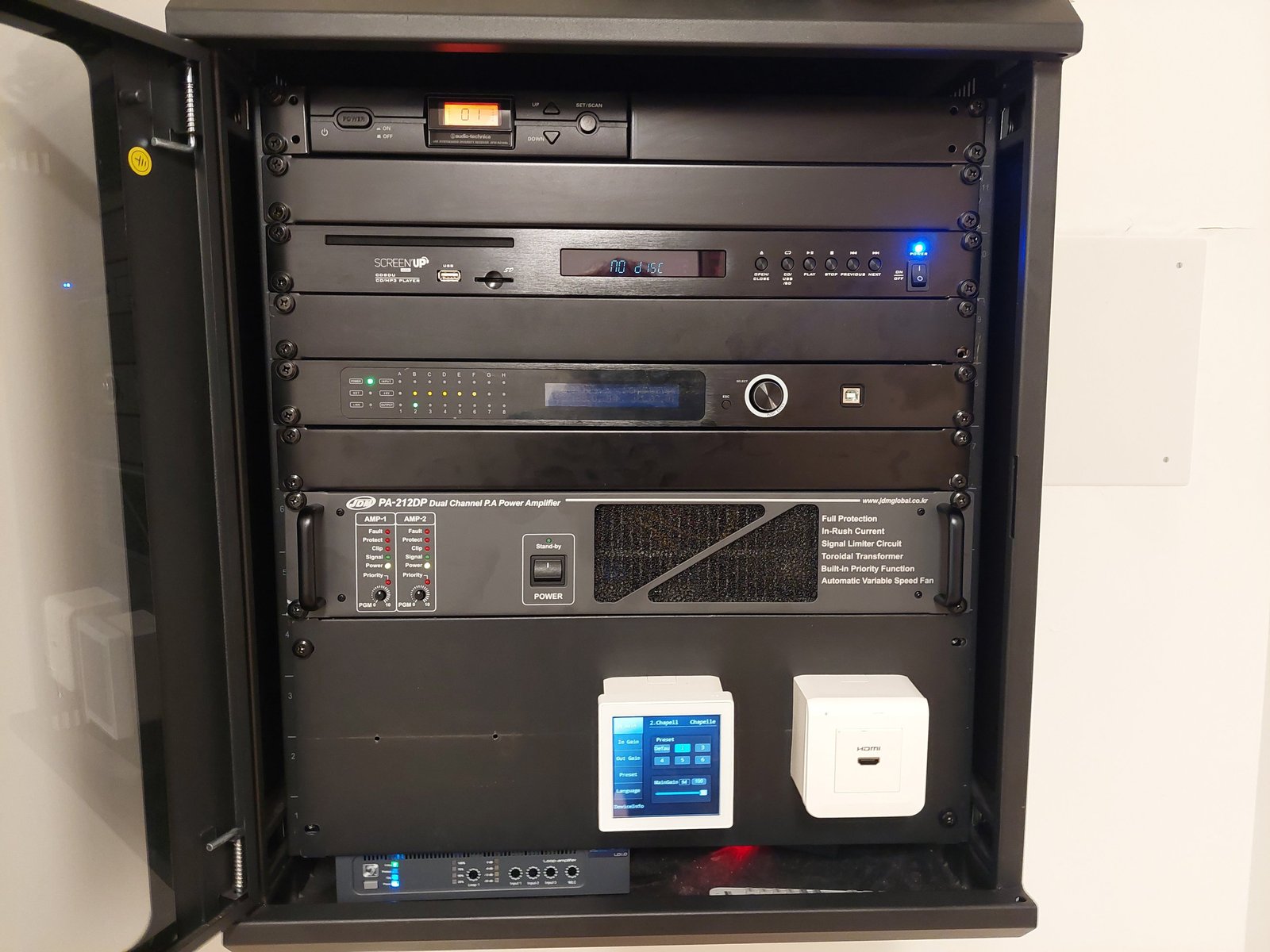 Armoire technique pour régie audiovisuelle